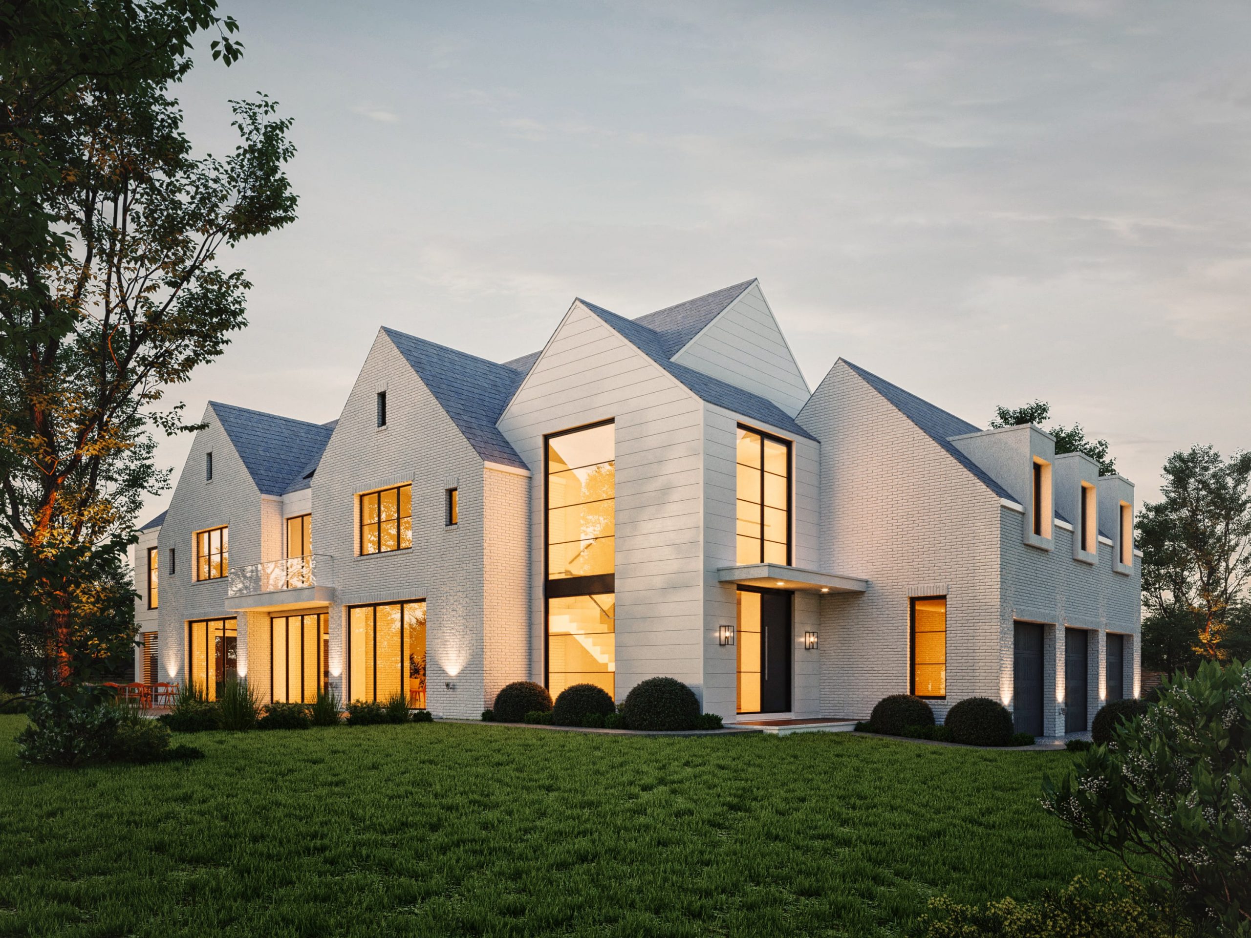 Exterior 3D Architectural Rendering (Darien, Fairfield County, Connecticut)