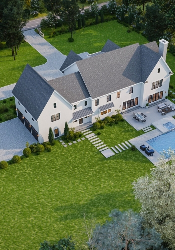 Exterior 3D Architectural Rendering (Westport, Fairfield County, Connecticut)
